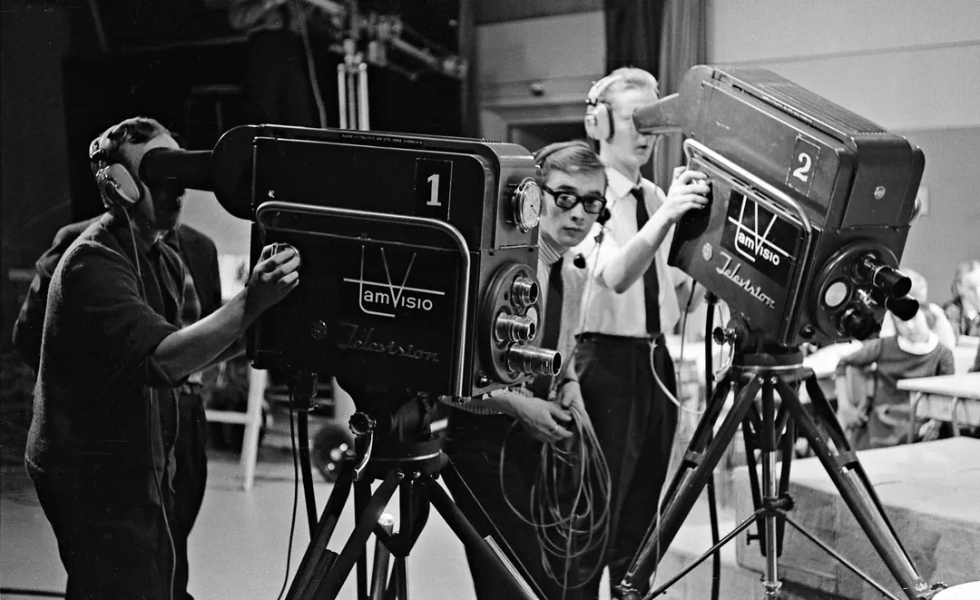 A television programme being filmed in Tampere's Frenckell studio in 1965